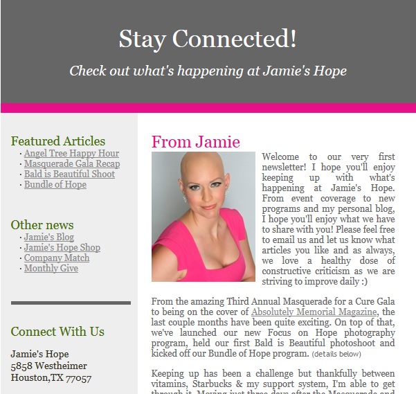 Our Very First Newsletter!! Did you get yours?